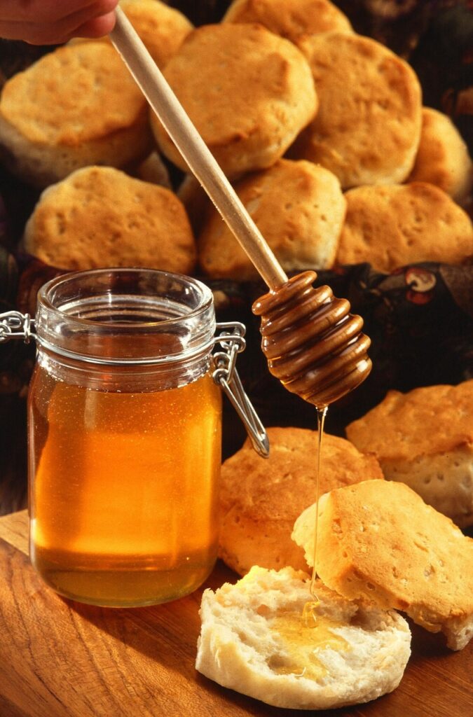 honey, cookies, biscuits