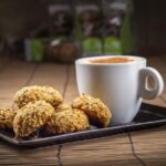 coffee, cookies, oatmeal cookies